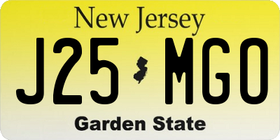 NJ license plate J25MGO