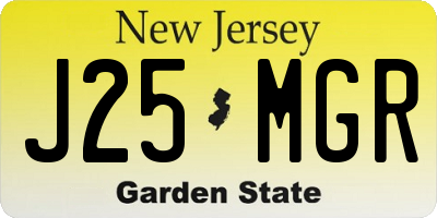 NJ license plate J25MGR