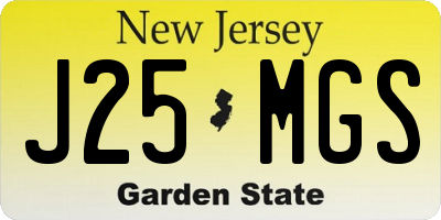 NJ license plate J25MGS