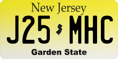 NJ license plate J25MHC