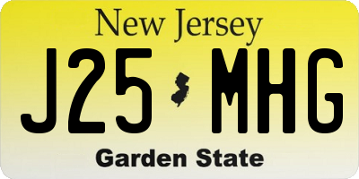 NJ license plate J25MHG