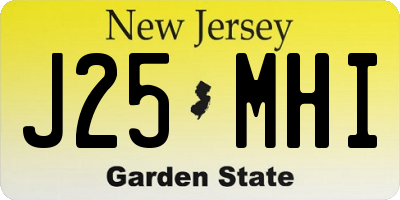 NJ license plate J25MHI