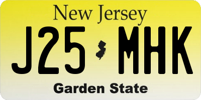 NJ license plate J25MHK