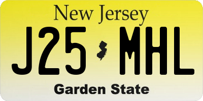 NJ license plate J25MHL