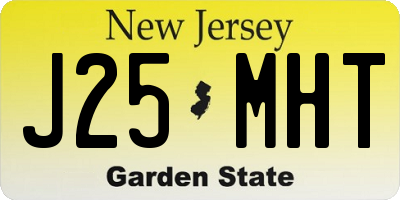 NJ license plate J25MHT
