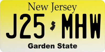 NJ license plate J25MHW