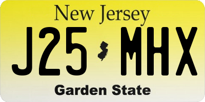 NJ license plate J25MHX