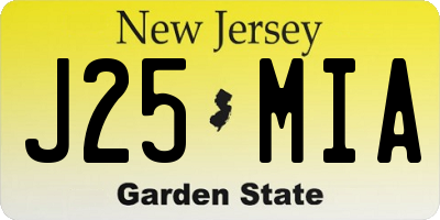 NJ license plate J25MIA