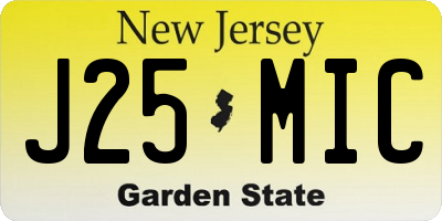NJ license plate J25MIC