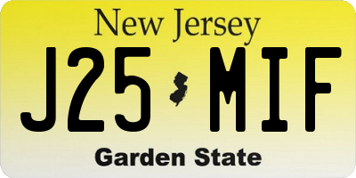 NJ license plate J25MIF