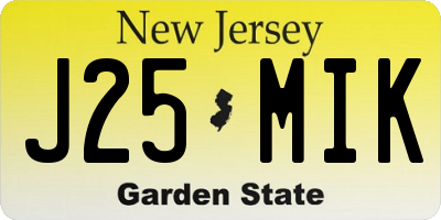 NJ license plate J25MIK