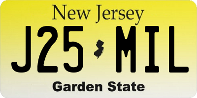 NJ license plate J25MIL