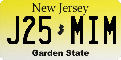 NJ license plate J25MIM