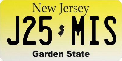 NJ license plate J25MIS
