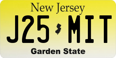 NJ license plate J25MIT