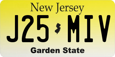 NJ license plate J25MIV