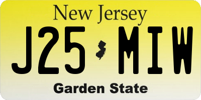 NJ license plate J25MIW