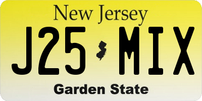 NJ license plate J25MIX