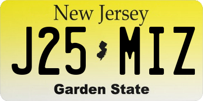NJ license plate J25MIZ