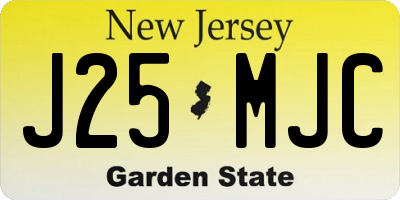 NJ license plate J25MJC