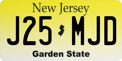 NJ license plate J25MJD