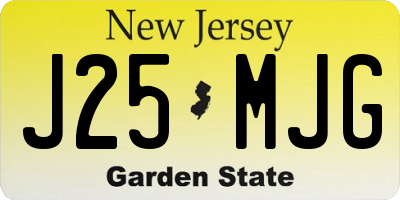 NJ license plate J25MJG