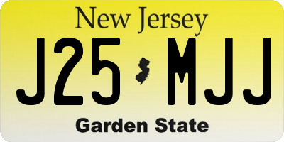 NJ license plate J25MJJ