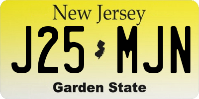 NJ license plate J25MJN
