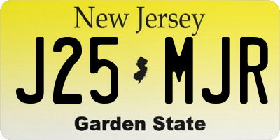 NJ license plate J25MJR