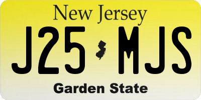 NJ license plate J25MJS