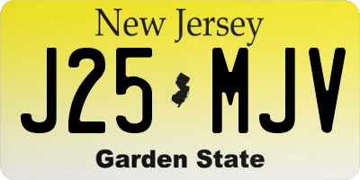NJ license plate J25MJV