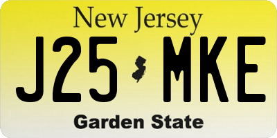 NJ license plate J25MKE