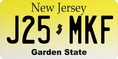 NJ license plate J25MKF