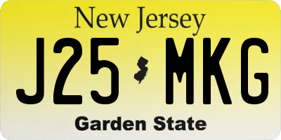 NJ license plate J25MKG