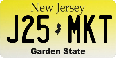 NJ license plate J25MKT
