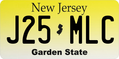 NJ license plate J25MLC