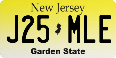 NJ license plate J25MLE
