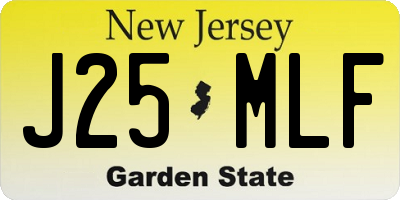 NJ license plate J25MLF