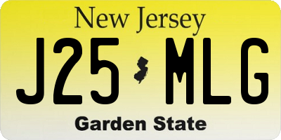 NJ license plate J25MLG