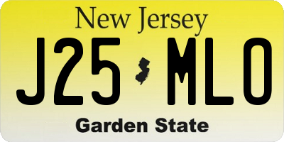 NJ license plate J25MLO