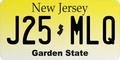 NJ license plate J25MLQ