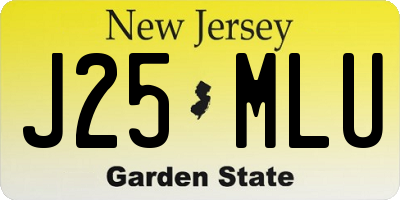 NJ license plate J25MLU