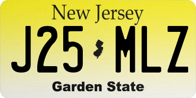 NJ license plate J25MLZ