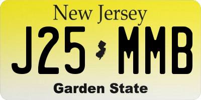 NJ license plate J25MMB