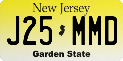 NJ license plate J25MMD