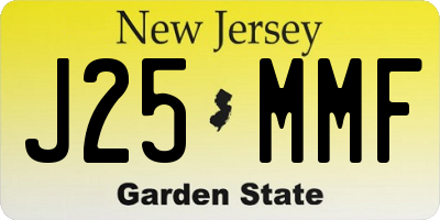 NJ license plate J25MMF