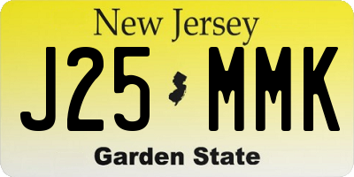 NJ license plate J25MMK