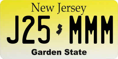 NJ license plate J25MMM