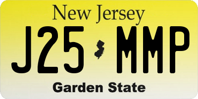 NJ license plate J25MMP