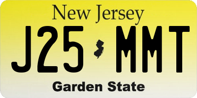 NJ license plate J25MMT
